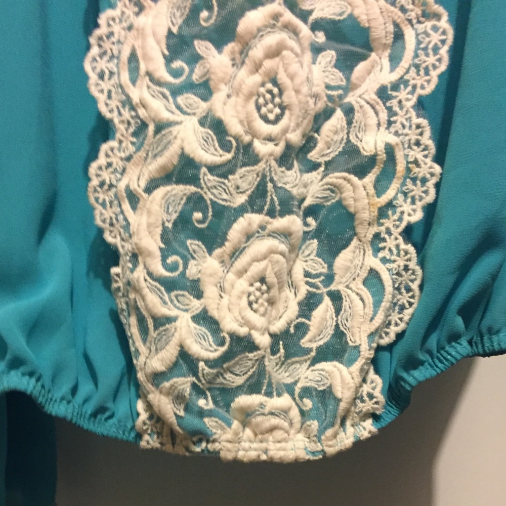SOLD on Mercari NWOT Turquoise Sheer Top - Small - Picture 5 of 8